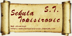 Sekula Topisirović vizit kartica